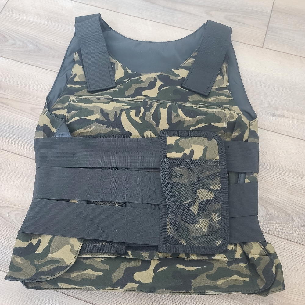 Camo Tactical Vest with Black Straps